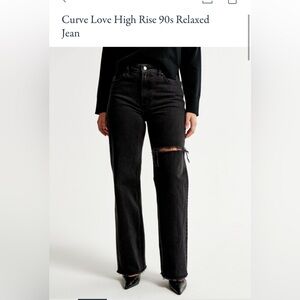 Curve love high rise black jeans with slit 32 R